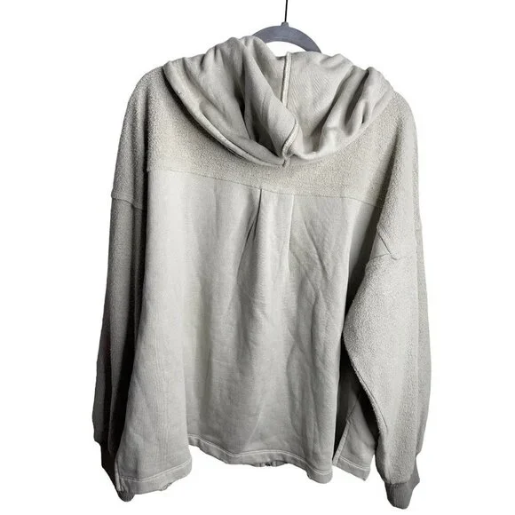 Free People Britney Cardi Jacket Hooded Sweatshirt Zip Front Oatmeal Size M NWT - Picture 7 of 10